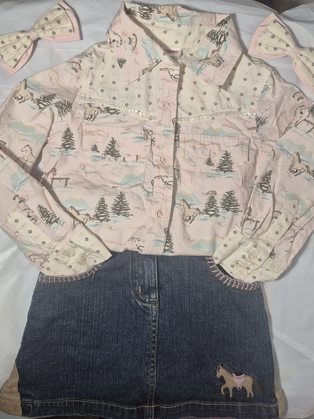 Vintage 2006 Gymboree-Park City Luxe-Girls Size 4 Outfit And Hair Bows